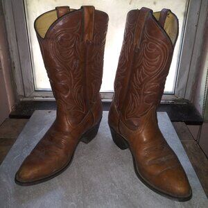 Botas de Cuero Hombre Brown Real Leather Cowboy Cowgirl Texas USA American Boots